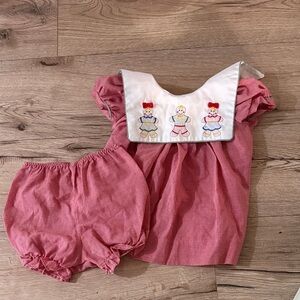 Vintage Judy Lynn Two Piece Christmas Dress Set  12M